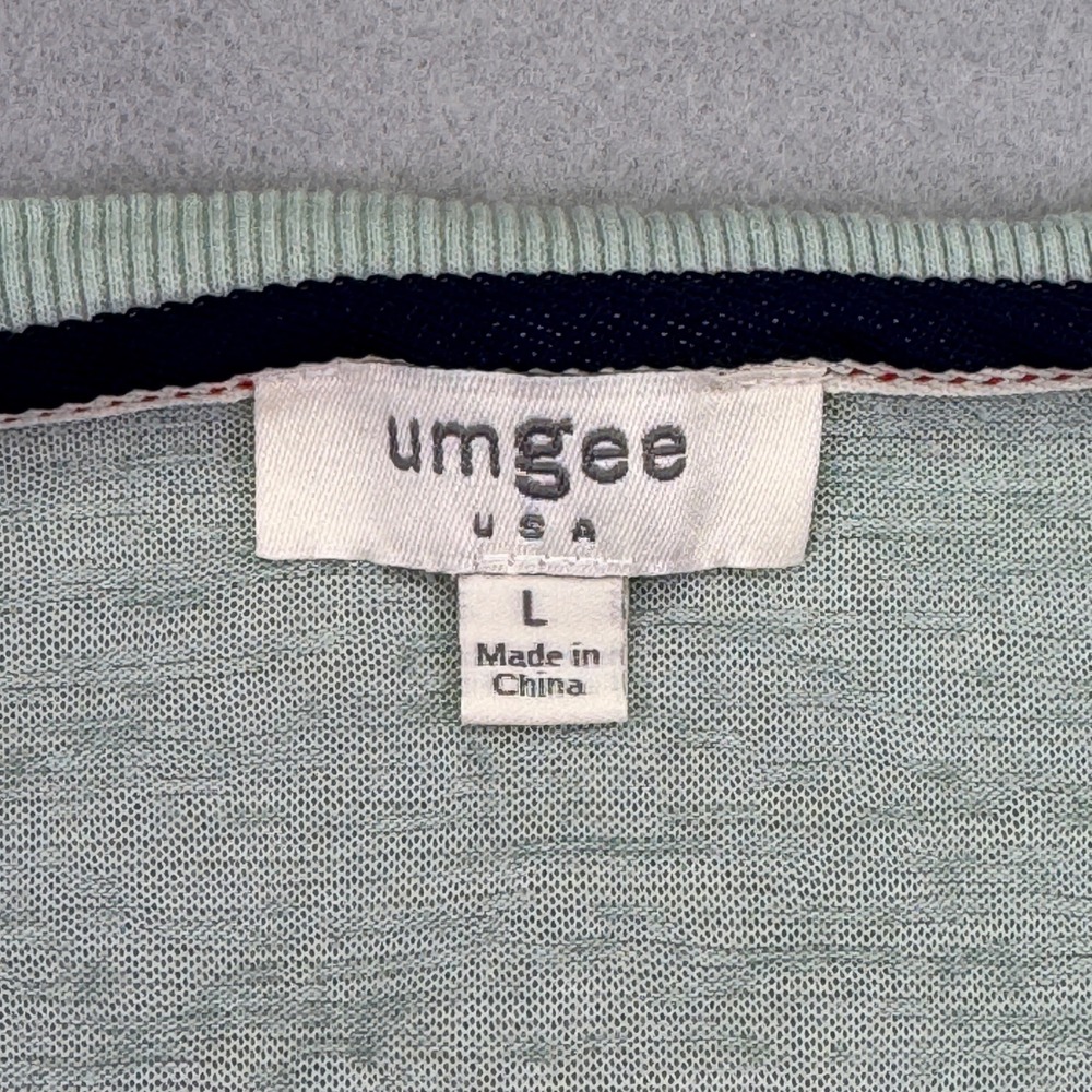 Umgee USA Women's Shirt Large Mint Green Relaxed Fit V-Neck Short Sleeve‎ - Picture 4 of 5